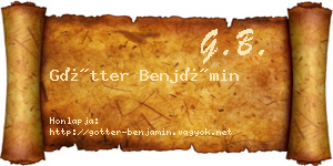 Götter Benjámin névjegykártya